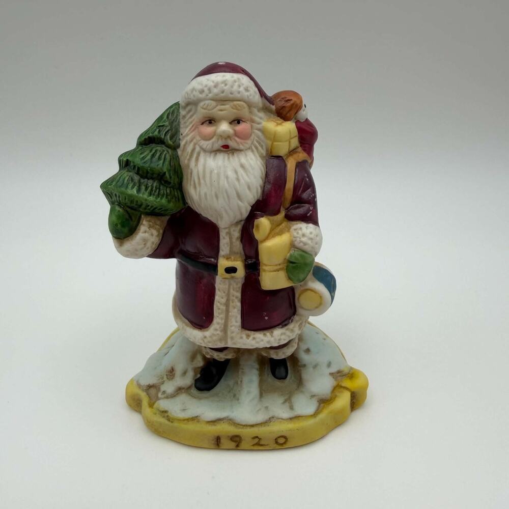 Santa Through The Years 1920 The Contemporary Santa Hand Painted 1990 Vintage